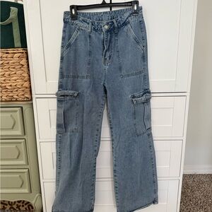 SHEIN Light Blue Denim Pants